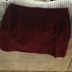 Deep Burgundy Red Velvet Skirt GAP 14
